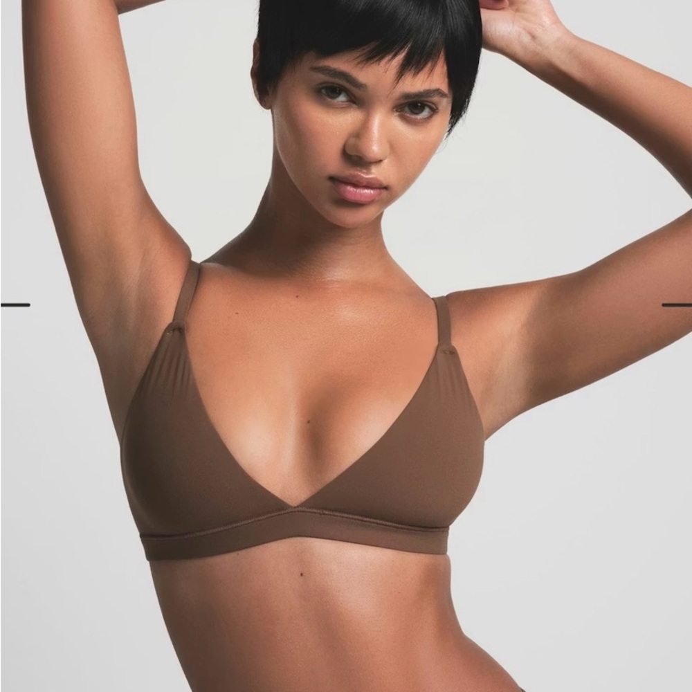 SKIMS Fits everybody Triangle Bralette Sz S - Jasper NWT